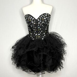 Corset Lace Up Prom Homecoming Pageant Mini Dress Large